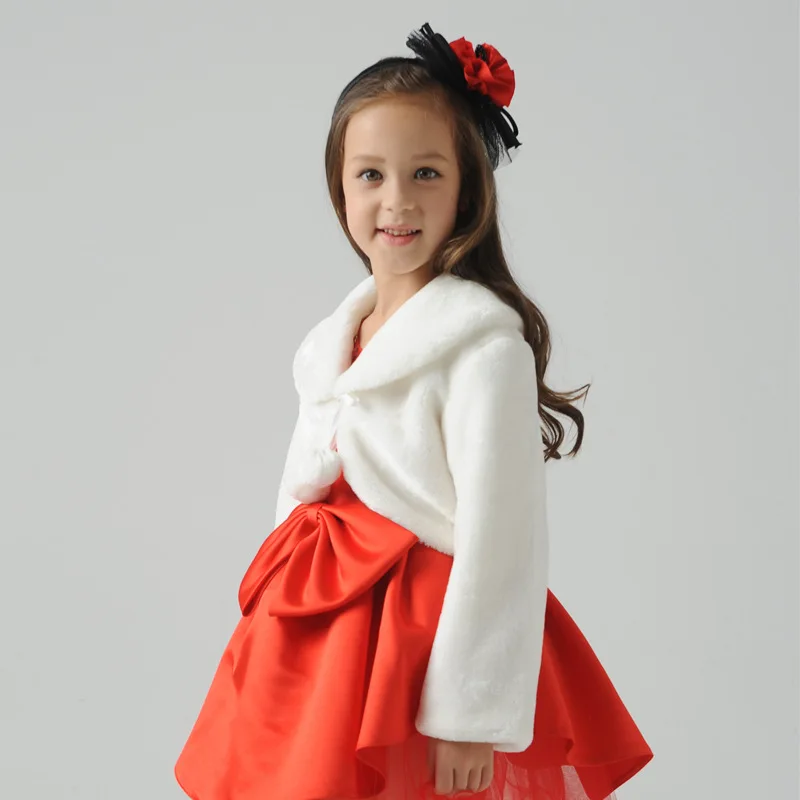 Baby Girls Wedding Fur Bolero Jacket Cloak Cape Kids Clothes