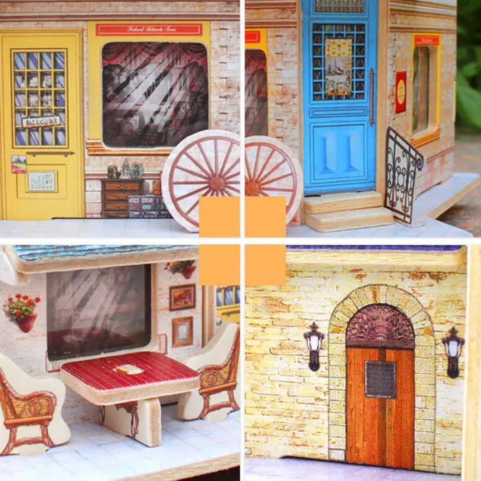 3D миниатюрный Британский деревянный дом Сборка DIY Развивающие игрушки для детей горячая распродажа