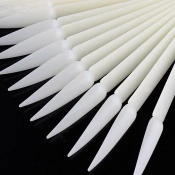 

4 Color 200pcs Pointed False Nail Tips Stamping Varnish Gel Color Practice Fake Nail Display Card Bar For Manicure Tools 20#925