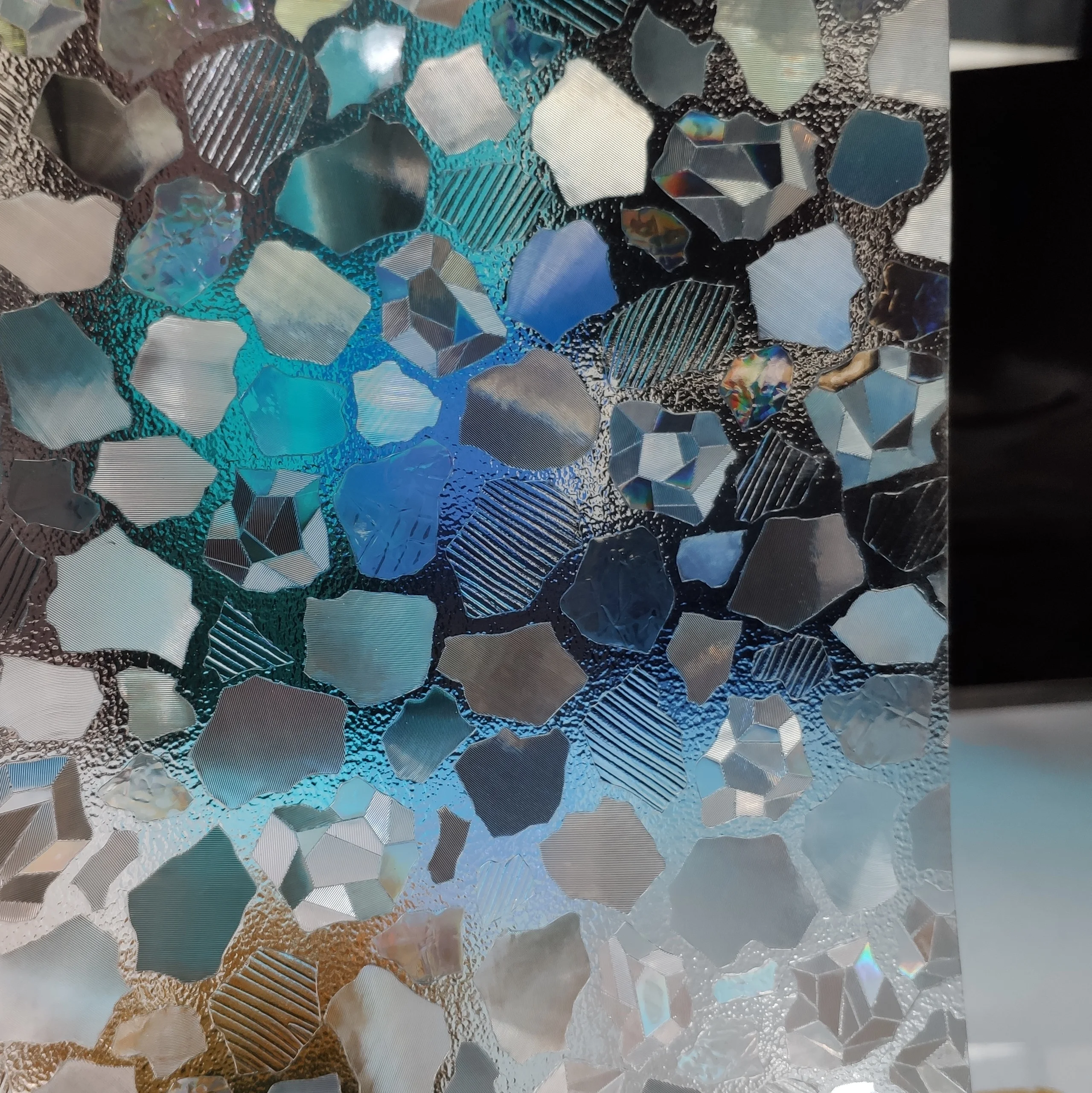 Каменный узор, стеклянная наклейка без клея, самоклеющаяся, мульти-размер, термоконтроль, плесень-доказательство, 3D лазер, просвечивание для дома и офиса