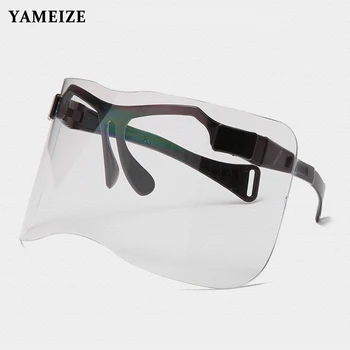 

YAMEIZE Large Shield Visor Mask Sunglasses Oversized Windproof Sun Glasses One Piece Clear Goggles Eyewear Safe Protection