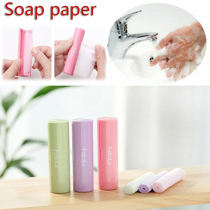 Portable Hand Wash Paper Soap Pull Type Antibacterial Home Outdoor Scented Slice Sheet Skin Care Soap Disposable Mini Soap Paper