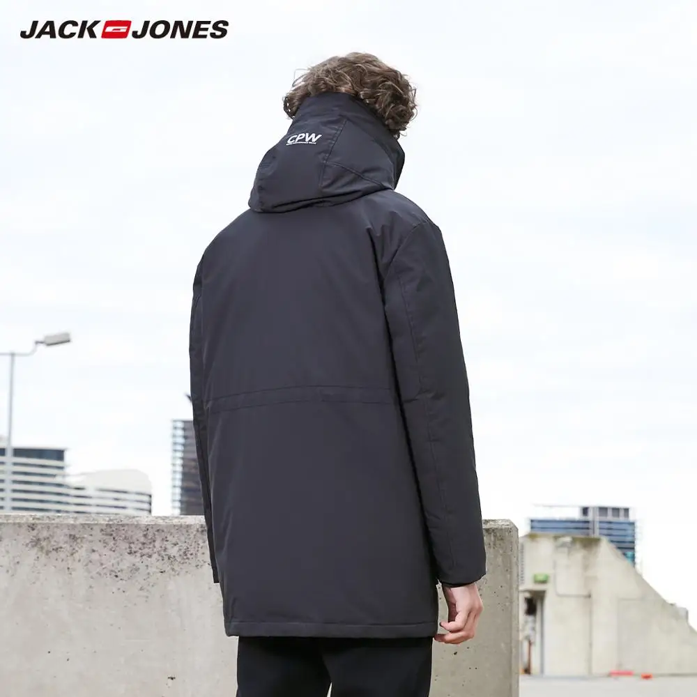 Best  JackJones Men's Winter Hooded Down Jacket Casual Fashion Parka Coat Long style Menswear 218312518