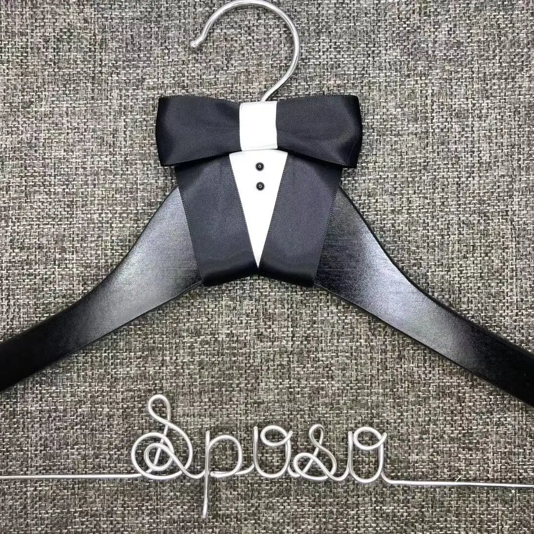 two Wedding Hanger bridesmaid gifts name hanger brides hanger can customize text clothes hanger