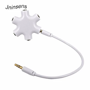 

5-Way 3.5mm Stereo Headset Headphone Earphone Extension Audio Hub Splitter Adapter 1 Male to 2 3 4 5 Female Audio Cable