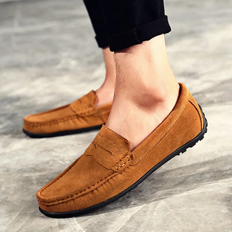 

Fashion Men Shoes Genuine Leather Loafers Men leisure Moccasins Slip On Men's Driving Shoes Flats Plus Size 47 Male Casual Shoes