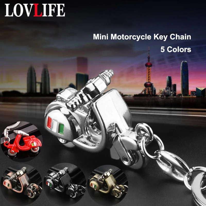 

Metal 3D Movable Wheel Italy National Flag Motorcycle Keychains Zinc Alloy Motorbike Key Chain Mini Men Car Keyrings Bag Keyfob