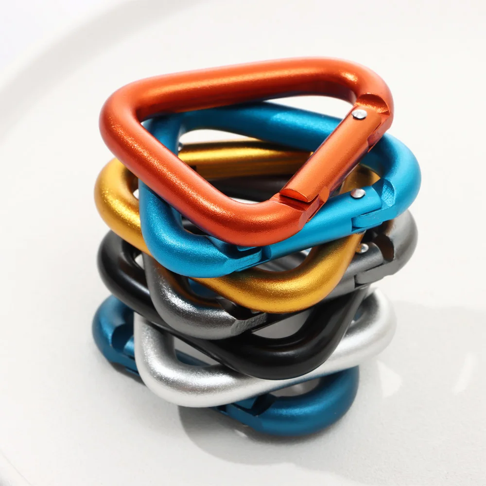 Triangle/Square Carabiner Outdoor Camping Hiking Keychain Snap Clip Hook Kettle Buckle Carabiner Outdoor Sports Accessories