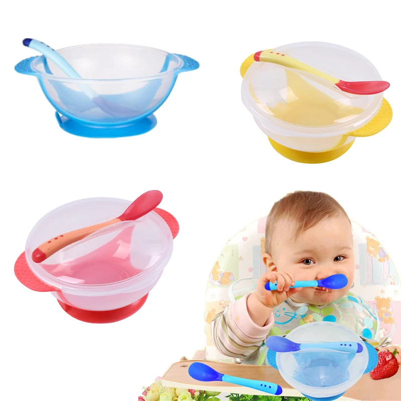 

Baby bowl Newborn Baby Bowl Baby Suction Cup Bowl Slip-resistant Tableware Baby Dinnerware Set Children's Tableware with Spoon