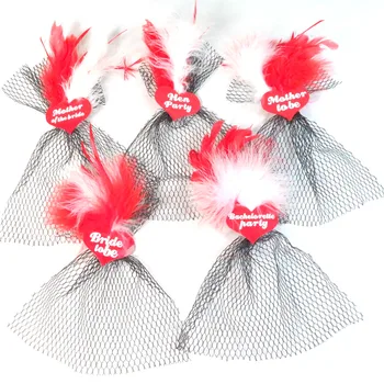 

5pcs wholesale Wedding event bachelorette party hair clips Classic red glitter heart featured Bride to be bridal shower supplies