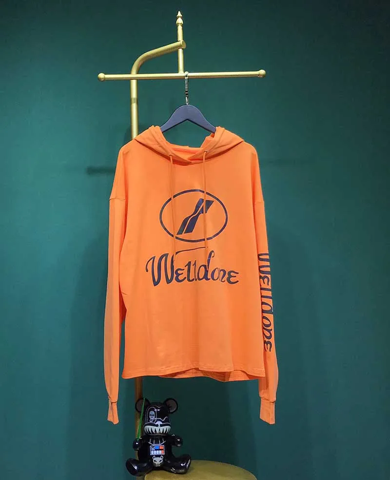 19SS We11done Модная брендовая толстовка высокое уличное свободное Для мужчин Для женщин Повседневное We11done цветной, отражающий Толстовка с длинным рукавом