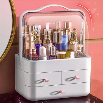 

1PC Cosmetics Storage Box Dustproof Large Capacity Home Desktop Finishing Dresser Lipstick Skin Care Product Makeup Organizer