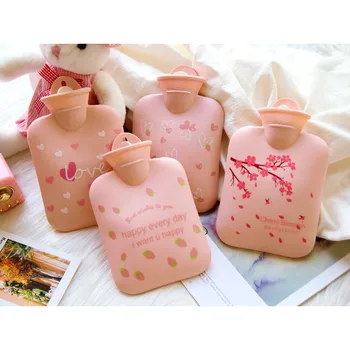 

New winter warm water injection hot water bottle fashion green plastic explosion-proof hand warmers warm water bag