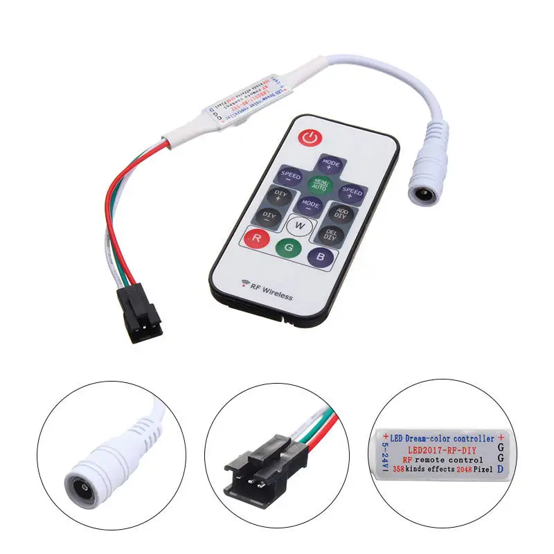 DC5 24V мини 14 ключей 21 ключ RF беспроводной пульт дистанционного управления для WS2811