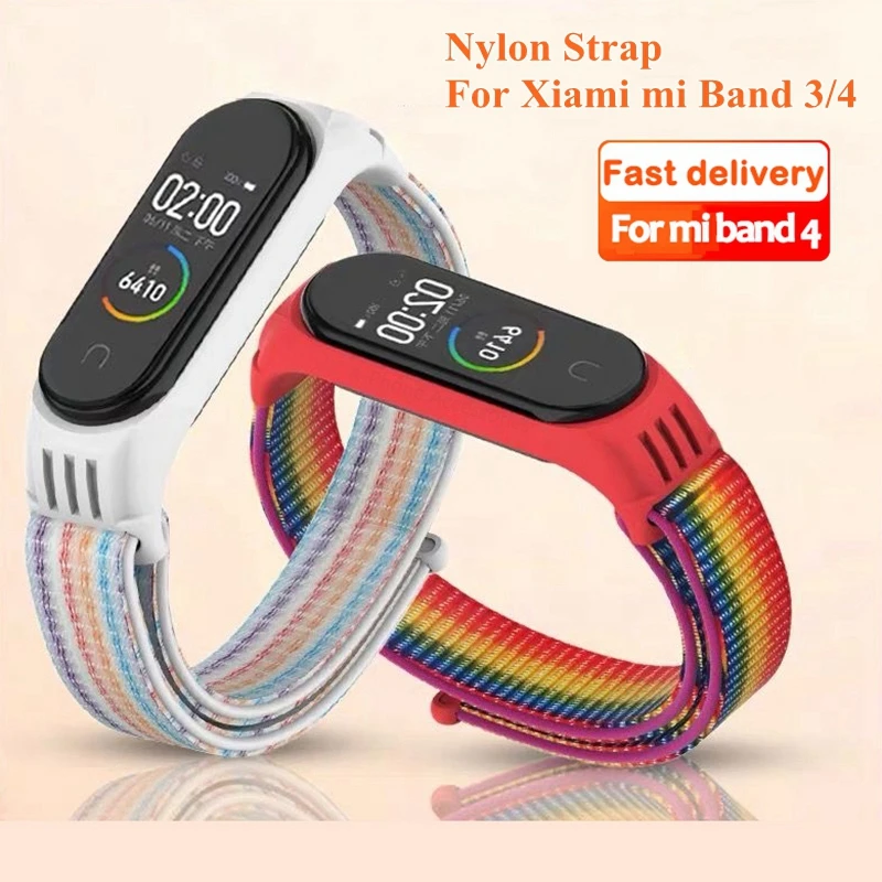 Нейлоновый силиконовый сменный ремешок для Xiaomi Mi Band 4 3 спортивный браслет band4 band3