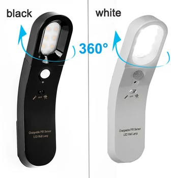 

Built in battery USD PIR night lamp 6 LED PIR Motion Sensor Night Light Auto On/Off for Bedroom Cabinet USB Rechargeable