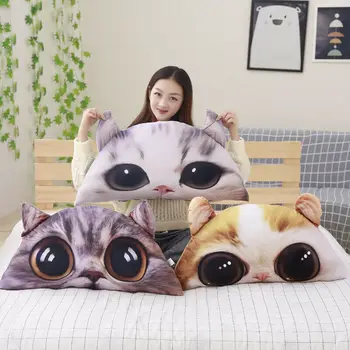 

Cute Big Eyes Cat Children's Bed Cushion Big Bed Back Cushion Soft Pillow Plush Stuffed Animals
