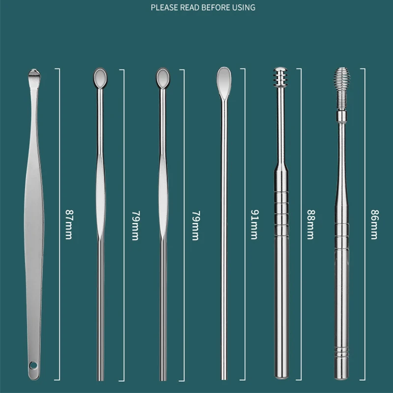 Description Picture 3 of item8pcs Ear Picking Tool Set Earwax Collector Stainless Steel Ear Wax Removal Curette Ear Spoon Cleaner Ear Cleaning Spoon Care