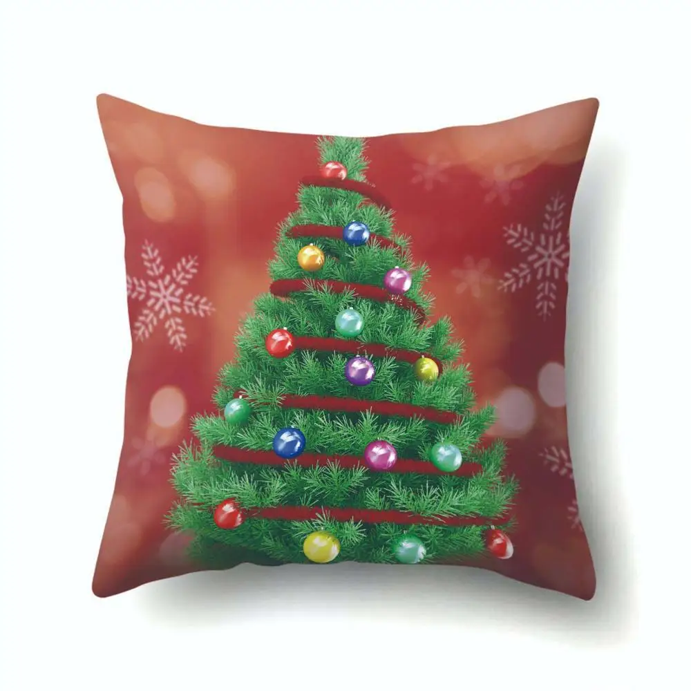 Наволочка для подушки с рождественской елкой снежинками 45*45 см, декоративные подушки, новогодний диван-кровать, домашний декор, наволочка из полиэстера 40543 - Цвет: 2BZ-40543-397