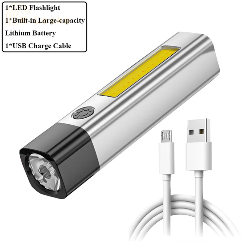 

Миниатюрная светодиодная вспышка с несколькими режимами, светильник водонепроницаемый перезаряжаемый фонарь с USB, Ультраяркий уличный фонарь для кемпинга с босветильник освещением