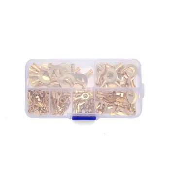 

M3-M10 150PCS cable lug terminal connection ring type set HD00001 Gold Terminals Golden Brass Non-insulated Crimp