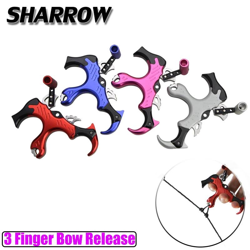 

Archery Compound Bow Release Thumb Caliper Trigger 3 Finger Grip Bow Release Outdoor Hunting Shooting Bow And Arrow Accessories