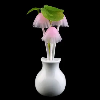 

Fashion US Plug Mushroom Wall Socket Light-controlled Sensor LED Night Light Lamp Bedroom Decor