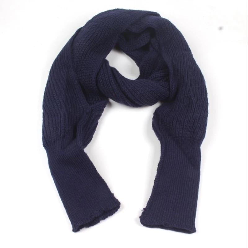 SupSindy Европейский стиль зимний женский длинный шарф с рукавами шерстяные вязаные шарфы для женщин Толстая Теплая Повседневная шаль высокого качества - Цвет: Синий