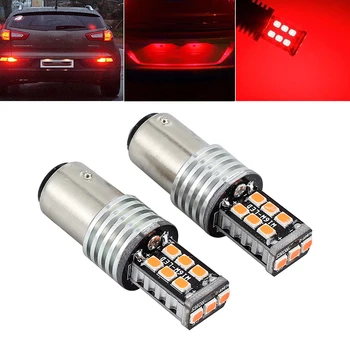

Stop Brake Tail Lights Lamps Bulbs Turn Signal Red P21/5W LED 15 LED Auto BAY15D Canbus 2PCS