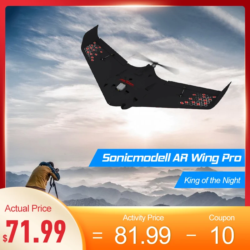 Beginner Electric Sonicmodell AR Wing Pro RC Airplane Drone 1000mm Wingspan EPP FPV Flying Wing Model Building KIT/PNP Version