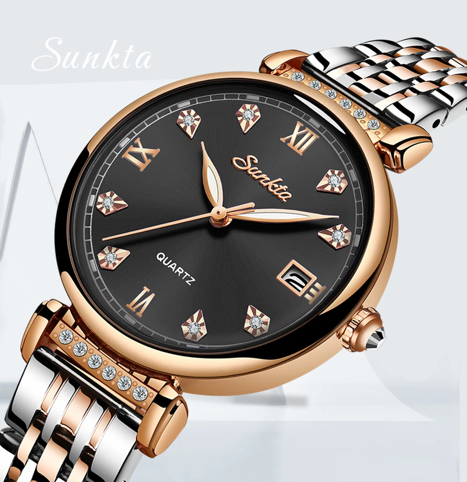 Relogio Feminino SUNKTA женские часы Топ люксовый бренд Креативный дизайн стальные женские наручные часы женские часы Montre Femme