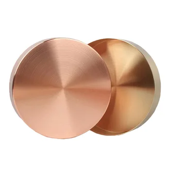 

Ins Retro Round Brass Jewelry Display Tray Tableware Home Office Desk Storage Pure Copper Chic Photography Props Nordic Decor