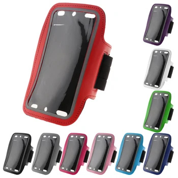 

Cell Phone Armband Arm Bag Pouch with Adjustable Elastic Band & Key Holder with Earphone Hole and Reflective Trips