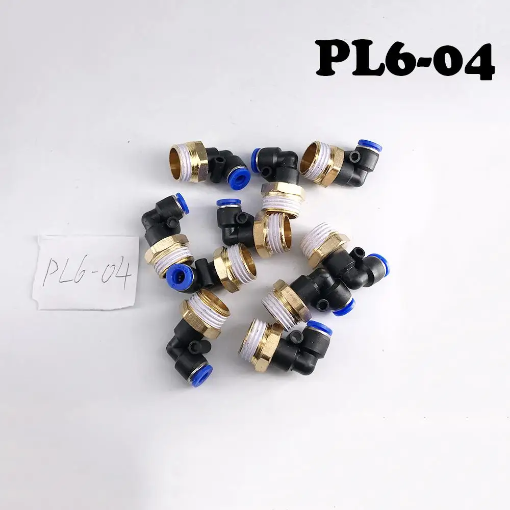 

Free Shipping 20PCS/lot PL6-04 6mm to 1/2\"Pneumatic quick joint L - type thread straight.