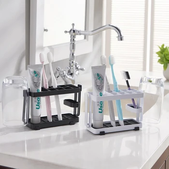 

Metal Bathroom Toothbrush Storage Holder Razor Tooth Paster Storage Rack