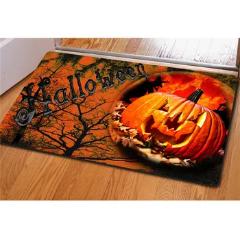 

40*60cm Kitchen Door Mat Halloween Cartoon Carpet Bedroom Rug Pumpkin Decorative Stair Mats Home Decor Crafts Mat U3