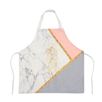 

1Pcs Print Kitchen Aprons for Women Men Home Cooking Baking Waist Bib Cotton Linen Pinafore Cleaning Tools