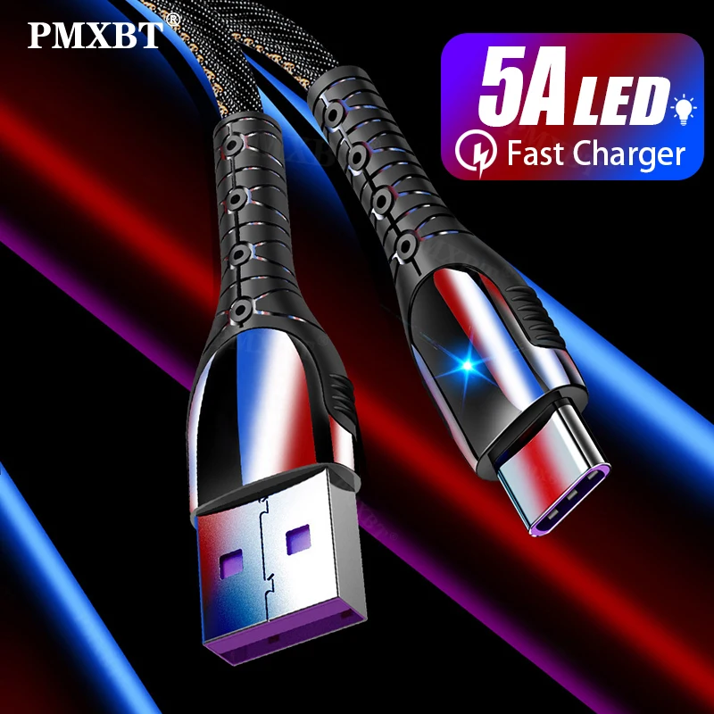 5A кабель с разъемом USB Type-C для Huawei P30 P20 Mate 20 Pro Supercharge провод Samsung Galaxy S10 Xiaomi быстрой
