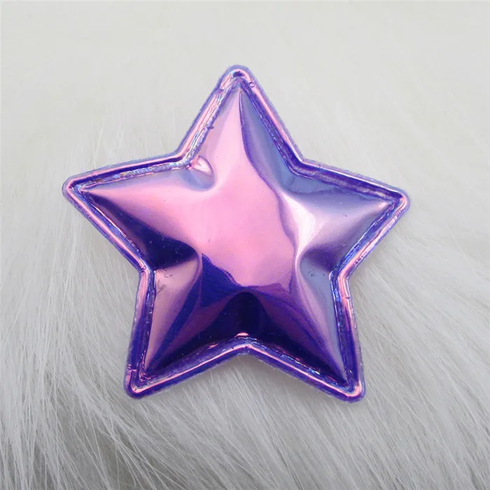 purple 28 шт./лот, 4,2 см, разноцветные блестящие Аппликации из искусственной кожи со звездами для малышей, аксессуары на зажимах, нашивки для детей и вставка для торта - Цвет: purple