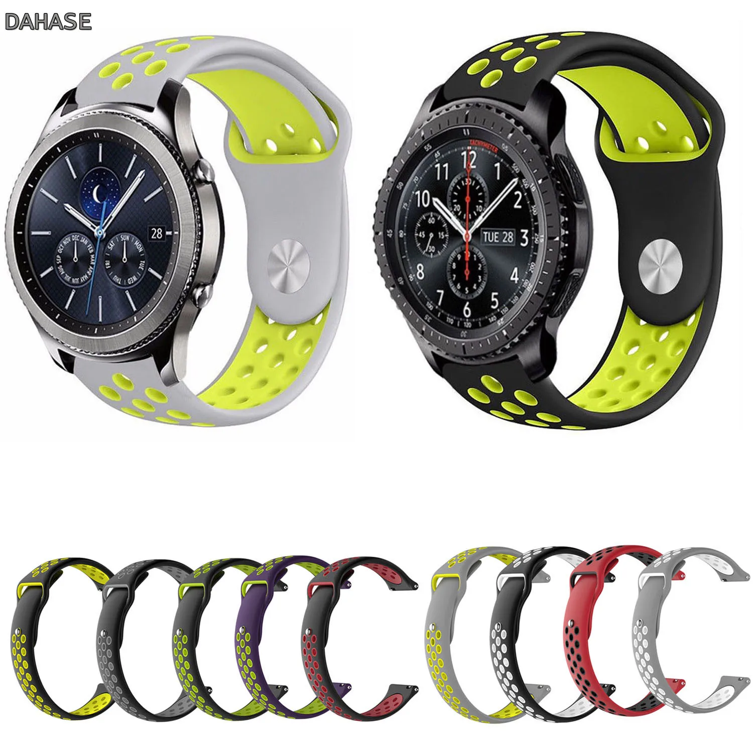Силиконовый ремешок для часов 22 мм 20 Samsung Galaxy 46 42 Gear S3 S2 классический спортивный