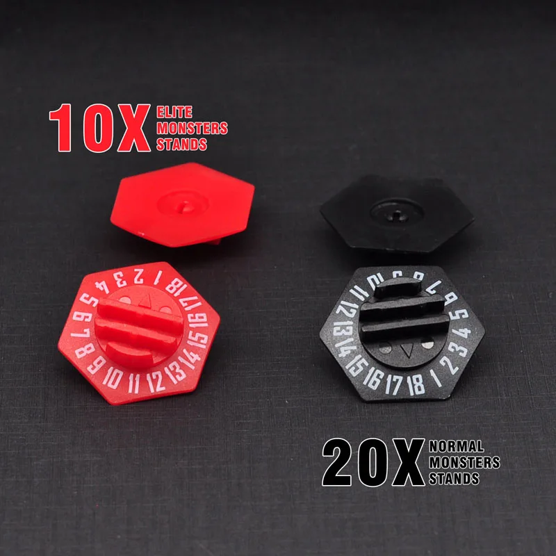 Gloomhaven Monster Standee Bases Pack of 30 3D Printed Hex with Health Tracker and Status Token Slots