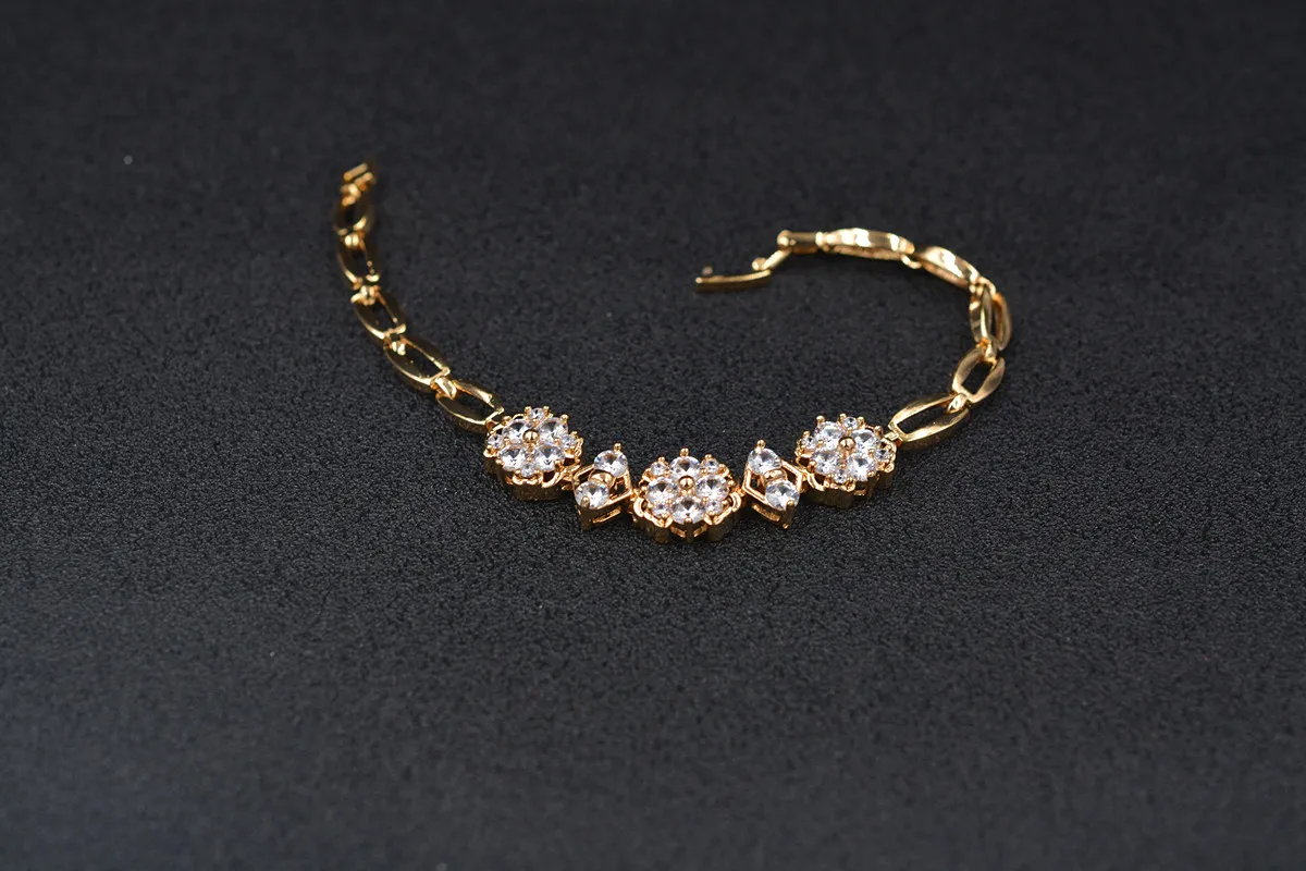 Не выцветает, элегантное ювелирное изделие, опт, браслет для женщин, браслеты, femme, циркониевая цепочка, золотой, рождественский подарок,, 1pz