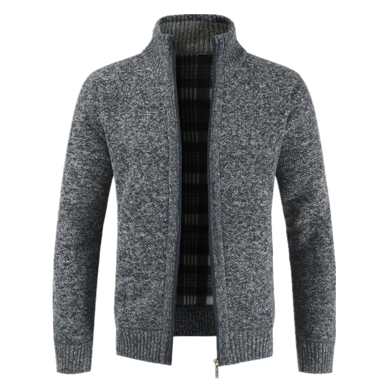 

Men Thick Casual Sweater 2019 Autumn Winter New Cardigan Mens Brand Slim Fit Outwear Jacket Warm Fleece Zipper Sweatercoat Male