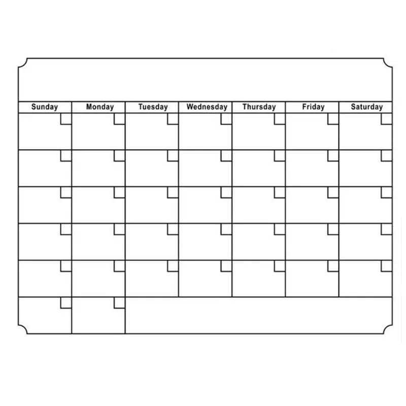 Холодильник Календарь Магнитная сухая стирания календарь доска календарь - Цвет: Белый