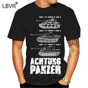 

Custom Men achtung panzer world of tanks Tees Comfortable T-Shirt Casual Short-sleeved3