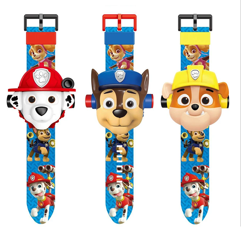 Paw Patrol 3D Projection Cartoon Kids Watches Anime Figure Educational Small Boys Girls Watch Toys for Children Gifts 2d33