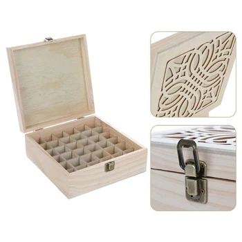 

36 Slot Essential Oil Bottle Wooden Storage Box Case Aromatherapy Oil Bottle Organizer Premium Wood Makeup Case Holder