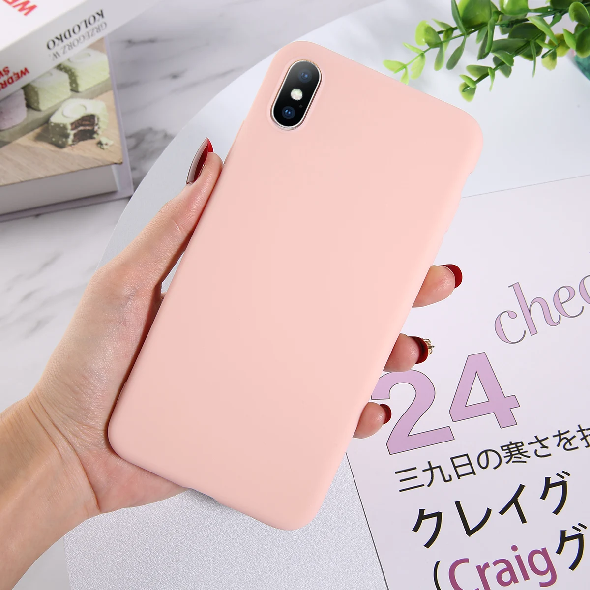 Light Pink Чехол для телефона Lovebay ярких цветов для iPhone XS Max XR XS X 8 Plus простой силиконовый чехол для iPhone 6 6S 7 Plus Мягкий чехол из ТПУ - Цвет: Light Pink