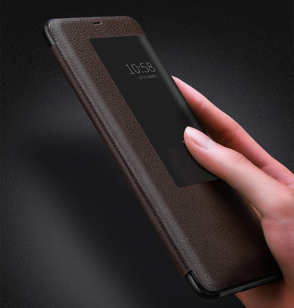 Luxury Business Leather lychee Pattern Smart sleep wake Case For Huawei Mate 20Pro Mate 20RS 20X/5G