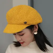 Studyset женская шапка осень зима Берет модный британский стиль сплошной цвет Универсальная Повседневная Шапка удобная шляпа атласная ткань